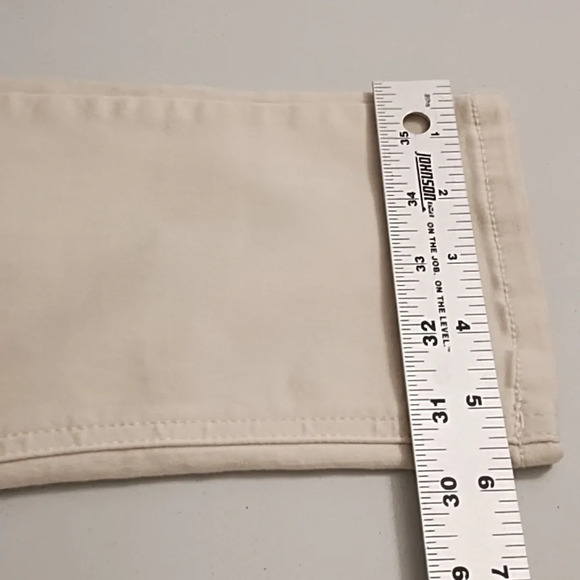 Skinny Super Soft Brushed Stretch Jeans Cream Large Regular - Picture 6 of 11